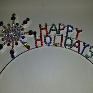 Happy Holidays rhinestone hair band 🎄🎄🎄